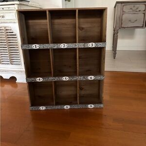 Pottery Barn Brown and Gray Wall Display Shelf